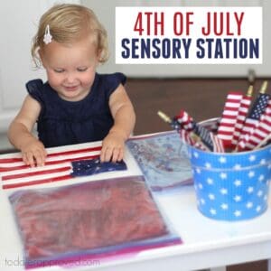 Easy 4th of July Sensory Station for Kids