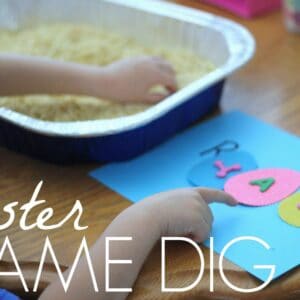 Easter Themed Name Sensory Dig for Preschoolers