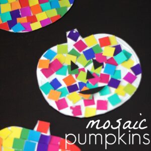 Easy Colorful Mosaic Pumpkins for Kids