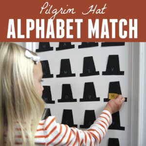 Pilgrim Hat Alphabet Match for Kids