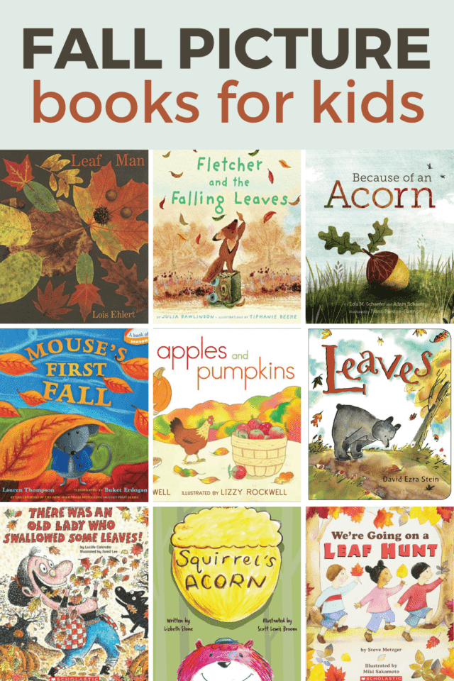 books about leaves, acorns, apples, and pumpkins 