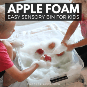 Apple Foam Bath Sensory Bin