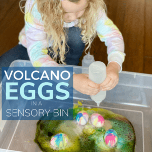 Baking Soda Easter Science Sensory Bin