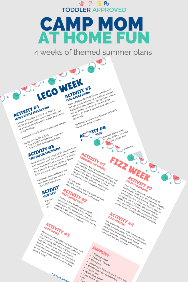 printable Camp Mom summer camp activity plans