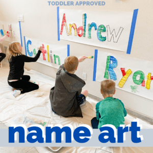 Giant Name Art Painting with Kids