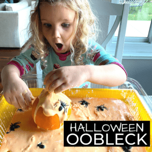 Halloween Oobleck Pumpkin Sensory Play