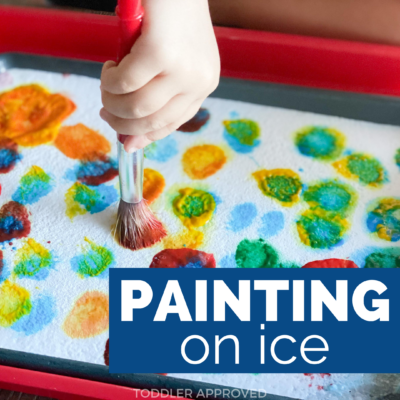 colorful paint on ice activity for kids