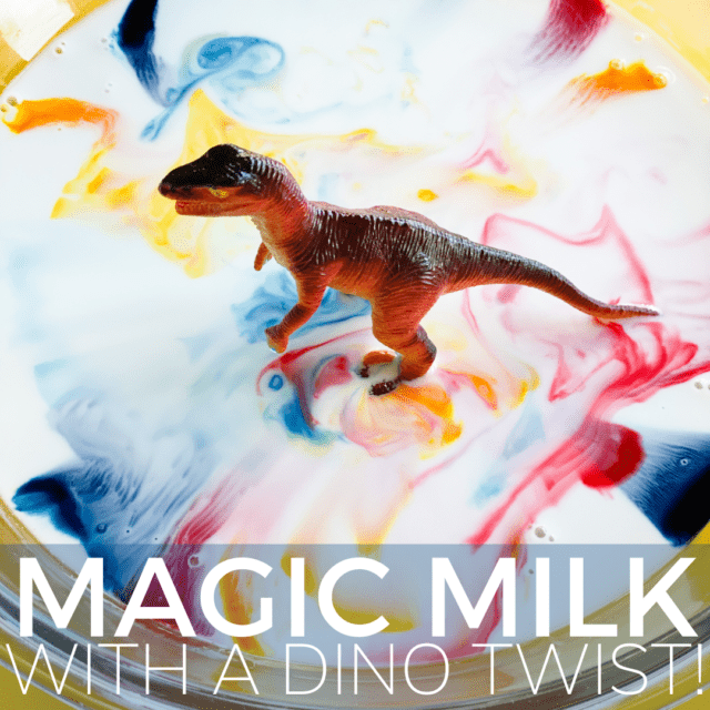 dinosaur sitting in coloring milk